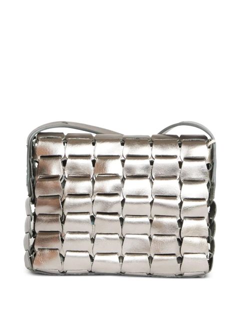 DRAGON DIFFUSION Link leather cross body bag - Silver