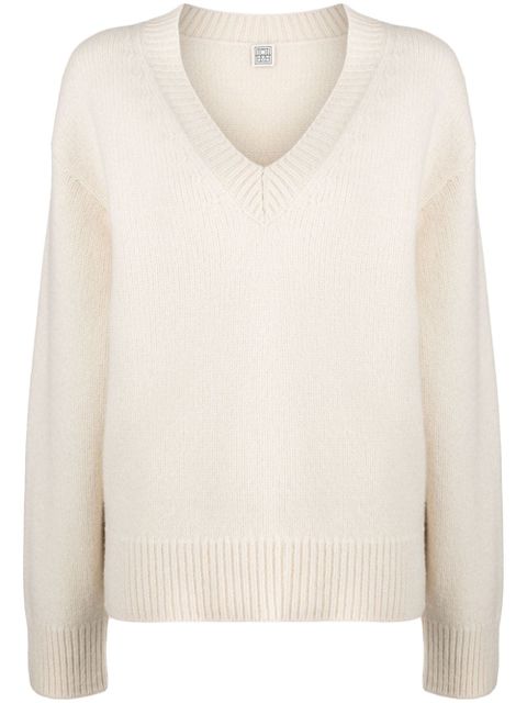 TOTEME V-Neck wool-cashmere jumper - Neutrals - zdjęcie produktu nr 1