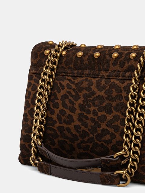 Kurt Geiger London torebka zamszowa KENSINGTON kolor brązowy 5023035289