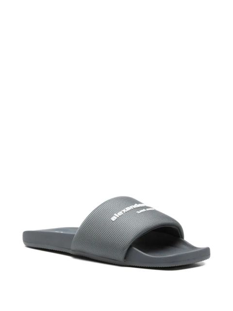 Alexander Wang logo strap slides - Grey