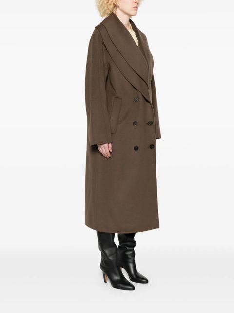 Róhe double-breasted shawl-collar coat - Brown