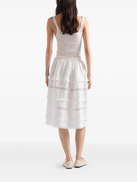 Prada ribbed cotton top - Neutrals - zdjęcie produktu nr 2