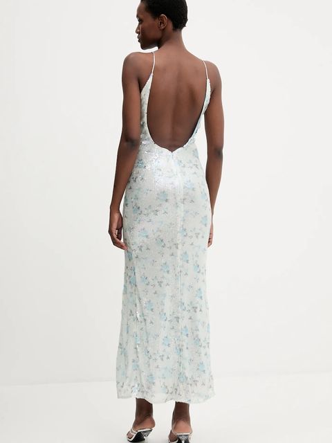 Bardot sukienka kolor turkusowy maxi dopasowana 59956DB - zdjęcie produktu nr 2