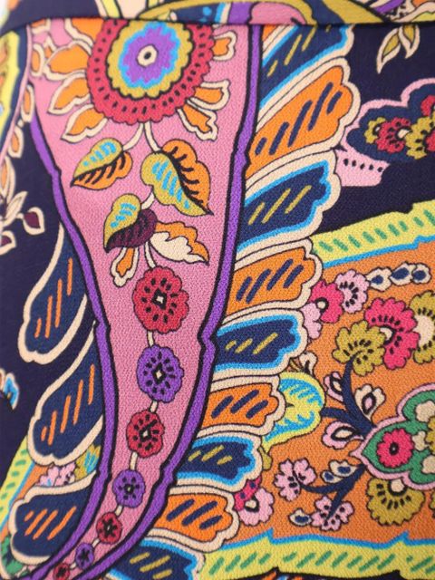 ETRO ruffled paisley skirt - Blue