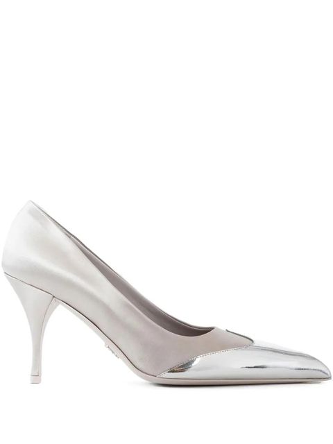 Prada 85mm leather heeled pumps - Neutrals - zdjęcie produktu nr 1