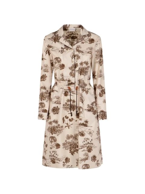 Moncler drawstring floral midi dress - Neutrals - zdjęcie produktu nr 1