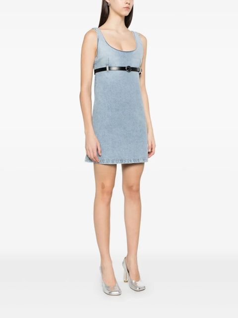 Coperni belted denim mini dress - Blue