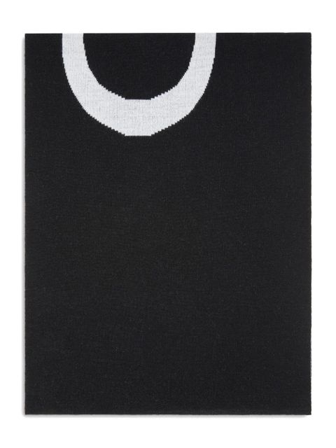 PINKO logo-detail wool scarf - Black - zdjęcie produktu nr 1