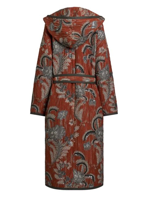 ETRO quilted jacquard coat - Red