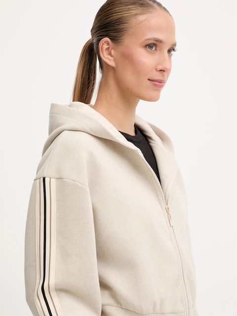 Guess bluza z domieszką wełny MURIEL damska kolor beżowy z kapturem z aplikacją V5BQ17 KCX52