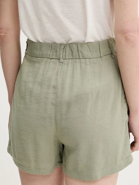 Answear.LAB szorty damskie kolor zielony gładkie high waist