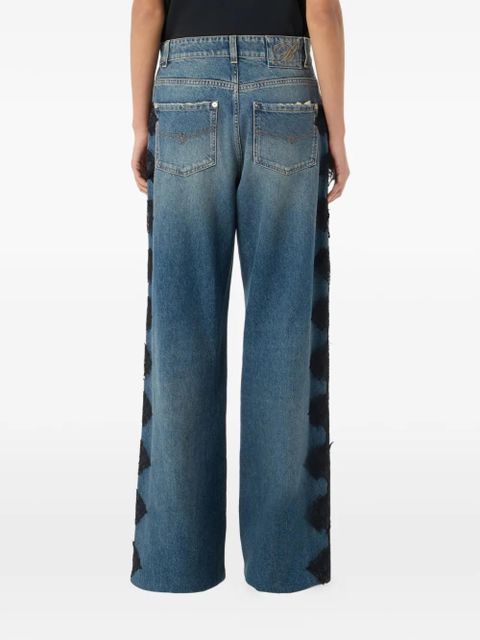 Blumarine butterfly lace jeans - Blue