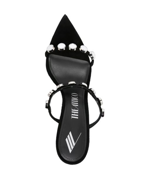 The Attico Venus 105mm suede sandals - Black