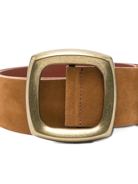 Ba&Sh Bianca suede square-buckle belt - Brown