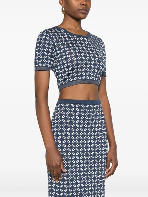 Givenchy monogram 72-jacquard crop top - Blue