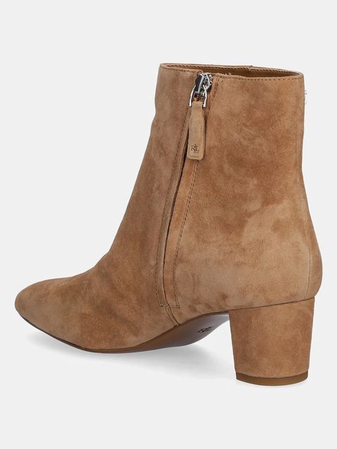 Lauren Ralph Lauren botki zamszowe Demi damskie kolor beżowy na słupku 802974504001 - zdjęcie produktu nr 2