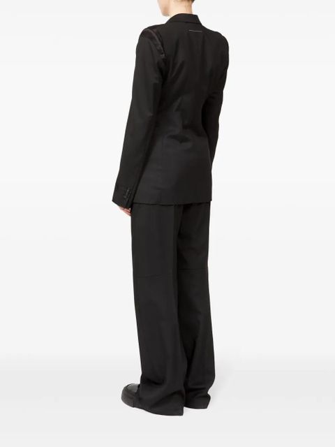 MM6 Maison Margiela raw-cut off-centre blazer - Black