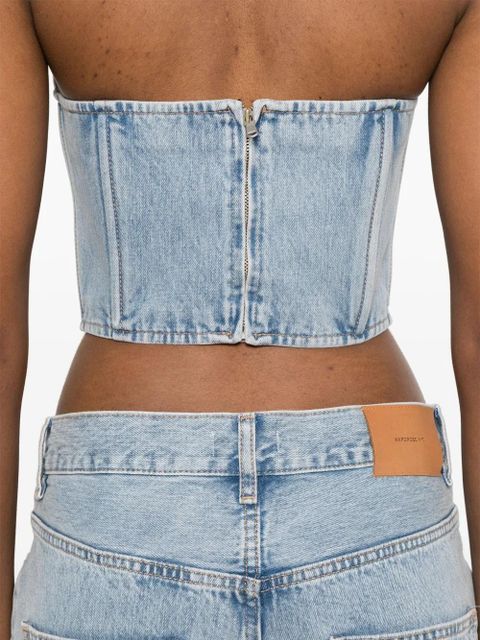 WARDROBE.NYC strapless denim top - Blue
