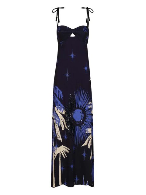 Johanna Ortiz Dancing With The Shadows tie-strap printed dress - Blue - zdjęcie produktu nr 1