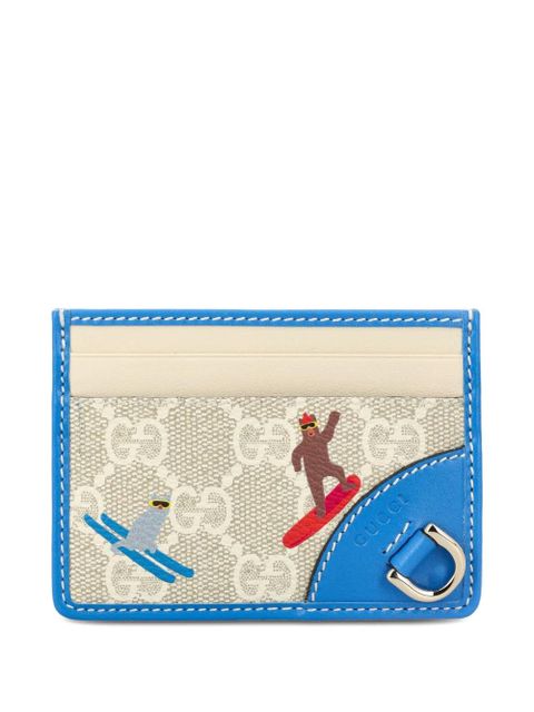 Gucci printed GG card holder - Neutrals - zdjęcie produktu nr 1