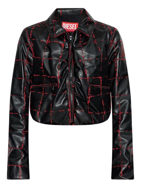 Diesel quilted grid-stitched cropped jacket - Black - zdjęcie produktu nr 1