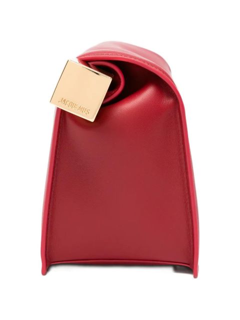 Jacquemus Rond Carré sphere-detail cube-detail clutch bag - Red