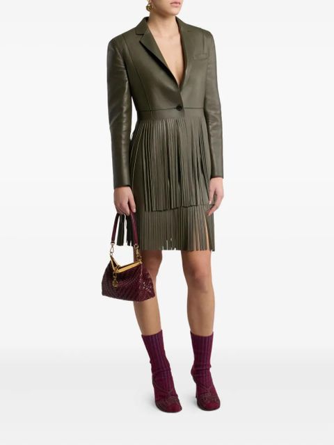 ETRO leather fringed mini skirt - Green - zdjęcie produktu nr 2