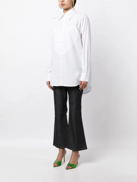 AREA Heart-Bib Tuxedo cotton shirt - White