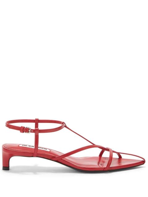 Jil Sander pointed open-toe leather sandals - Red - zdjęcie produktu nr 1