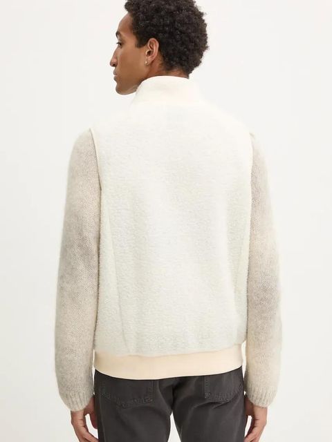 A.P.C. kamizelka blouson sequoia kolor beżowy z aplikacją PSAKA.M02983