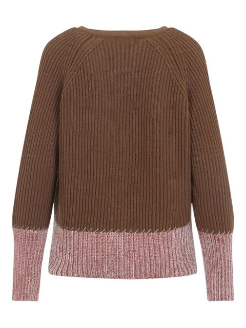 Marni ribbed v-neck cardigan - Brown - zdjęcie produktu nr 2