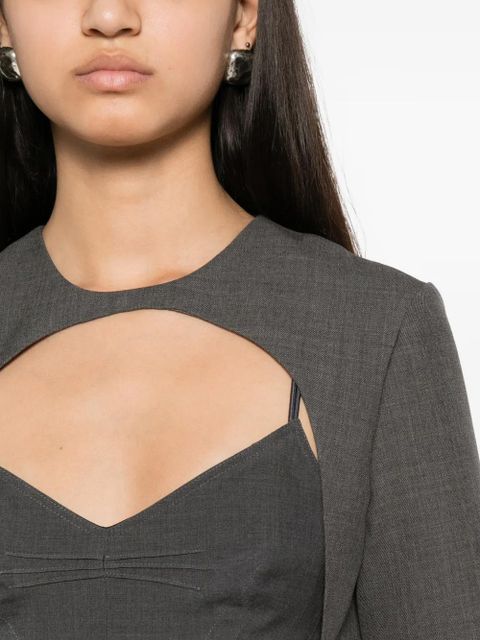 Jil Sander cut-out short-sleeve mini dress - Grey