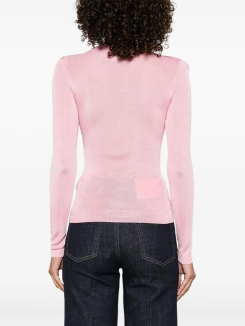 Self-Portrait high-neck ribbed top - Pink - zdjęcie produktu nr 2