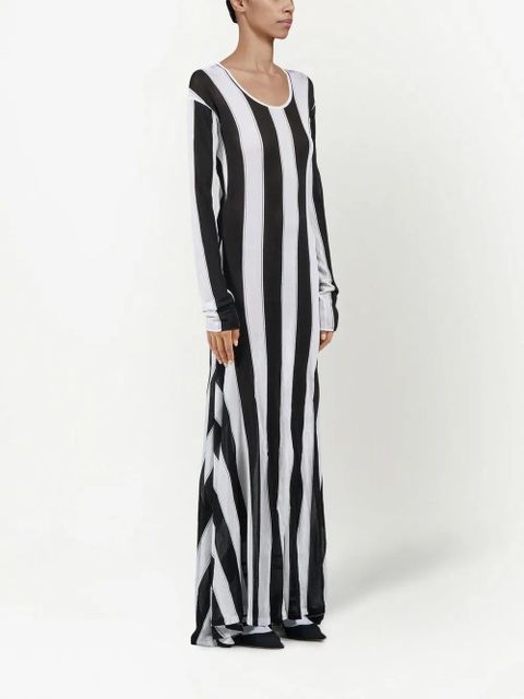 Marni vertical stripe maxi dress - Black