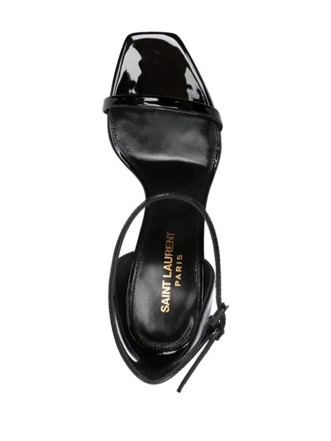 Saint Laurent Opyum 85mm patent-leather sandals - Black