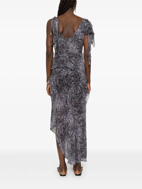 ISABEL MARANT Tylena ruffled asymmetric dress - Blue