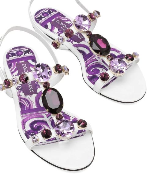 Dolce & Gabbana rhinestone-embellished sandals - White
