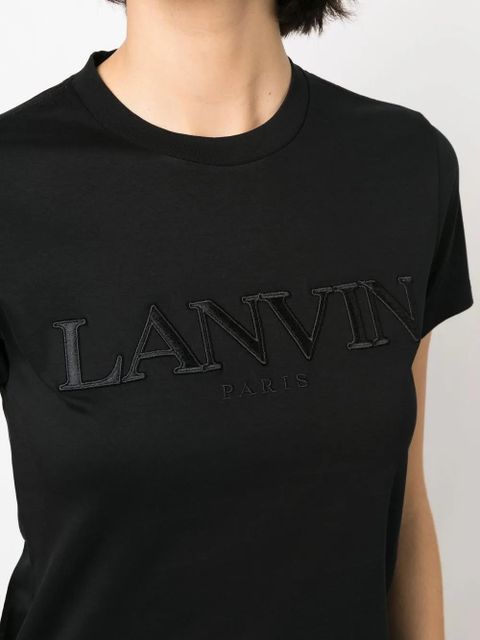 Lanvin logo-lettering cotton T-shirt - Black