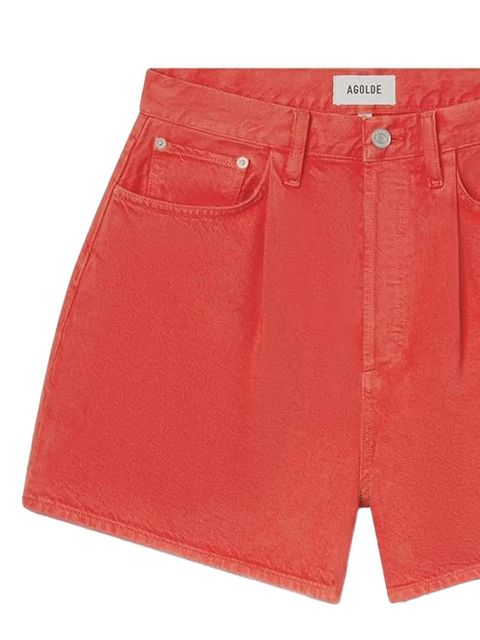 AGOLDE Rhoda pleated shorts - Red - zdjęcie produktu nr 2