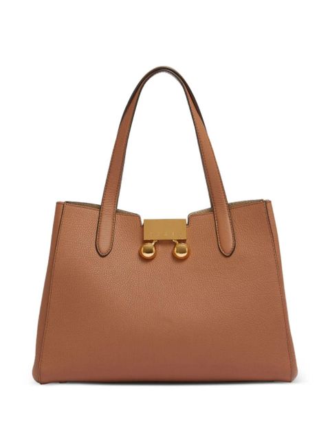Marni Trunkaroo structured leather tote bag - Brown - zdjęcie produktu nr 1