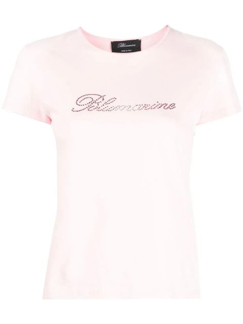 Blumarine logo crew-neck T-shirt - Pink - zdjęcie produktu nr 1