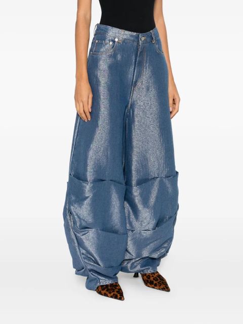 GANNI ruched pocket jeans - Blue