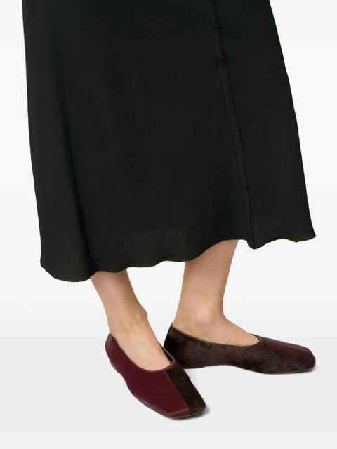 AMI Paris two-tone leather ballet flats - Red