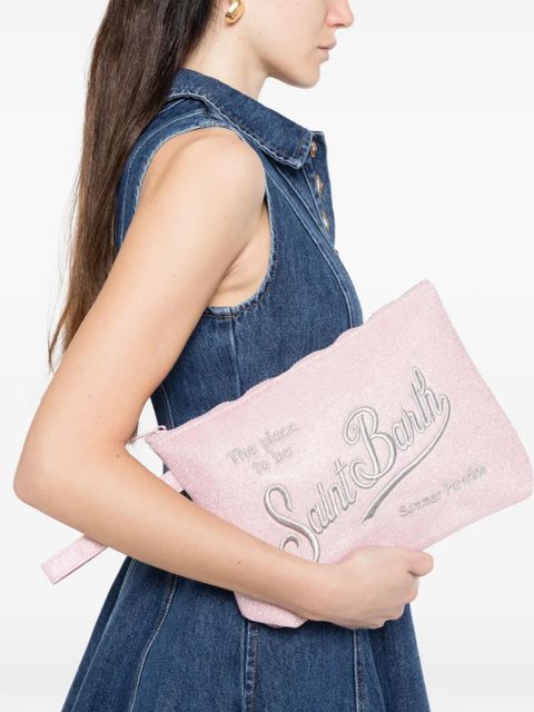 MC2 Saint Barth Aline logo-embroidered clutch bag - Pink - zdjęcie produktu nr 2