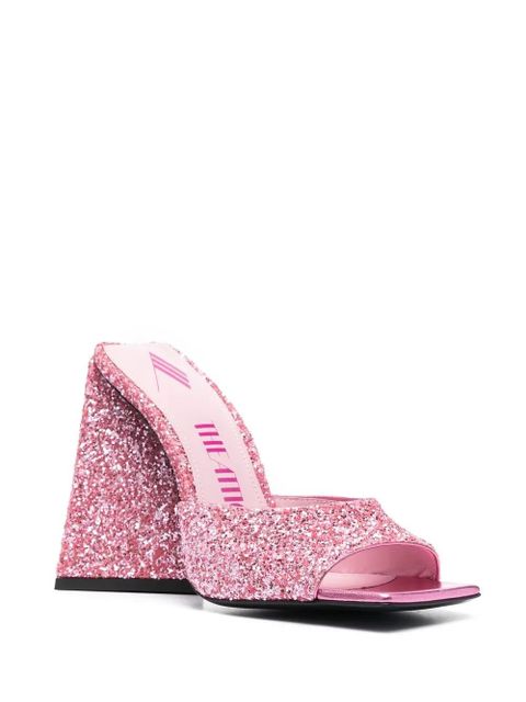 The Attico Devon 115mm sequin-embellished mules - Pink