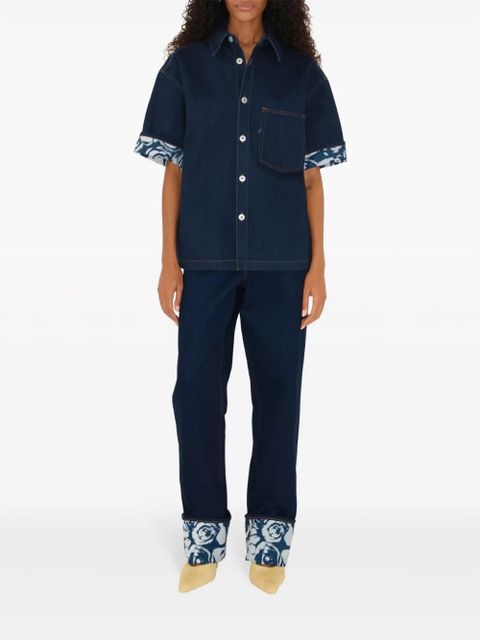 Burberry logo-patch straight-leg jeans - Blue