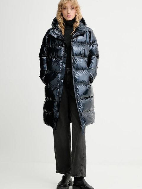 Rains kurtka 15130 Alta Longer Puffer Jacket kolor granatowy zimowa 15130