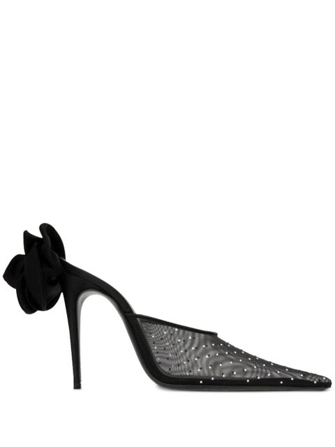 Magda Butrym 110mm flower-detail pointed mules - Black - zdjęcie produktu nr 1