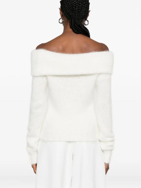 Blumarine cowl-neck sweater - White - zdjęcie produktu nr 2