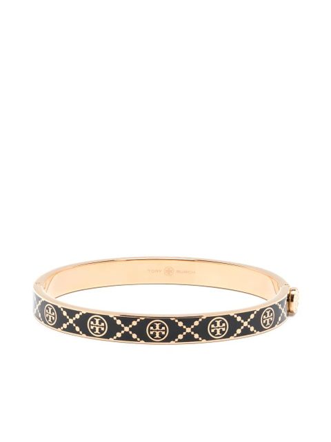 Tory Burch Miller enamelled-logo hinge bracelet - Gold - zdjęcie produktu nr 1